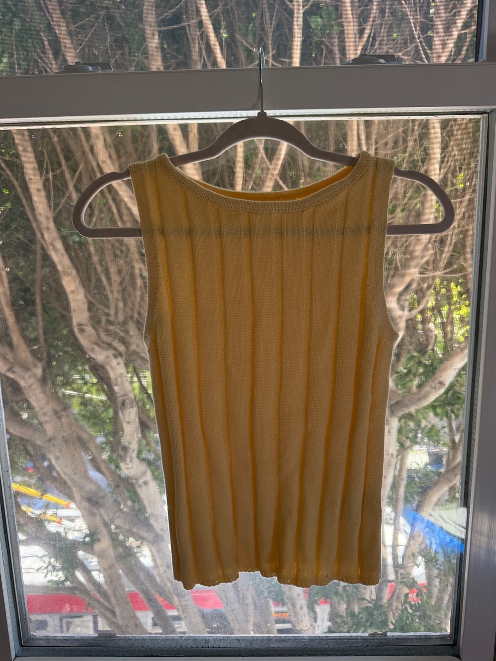 Gap Women's Sleeveless Ribbed Knit Tank Top - Yellow